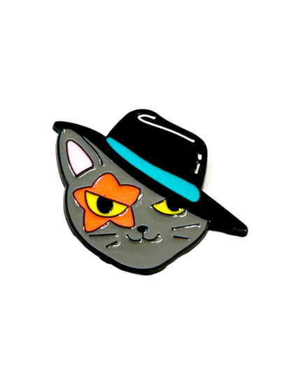 Star Cat Pin - Celestial Jewelry for Cat Enthusiasts