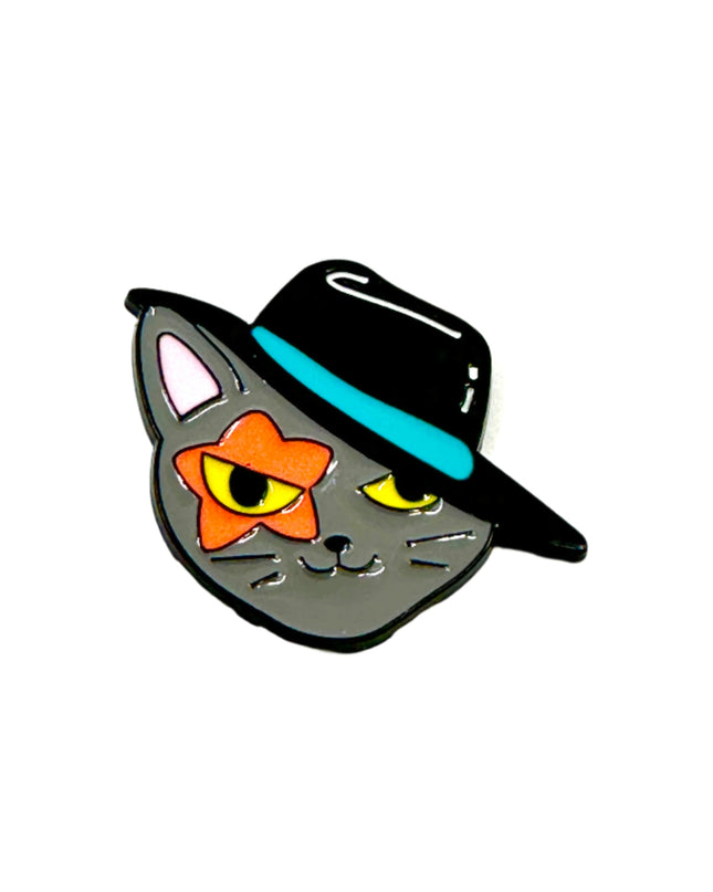 Star Cat Pin - Celestial Jewelry for Cat Enthusiasts