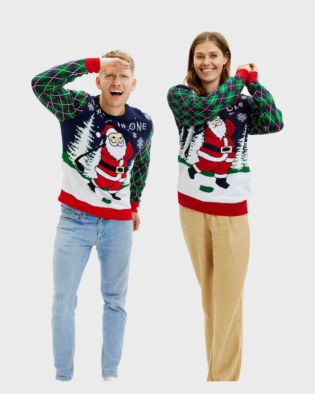 Women's Light-Up Ugly Christmas Sweater - Ho Ho Hole In One