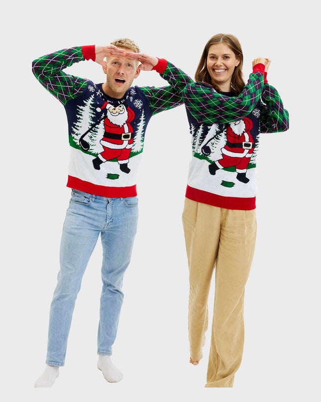 Women's Light-Up Ugly Christmas Sweater - Ho Ho Hole In One