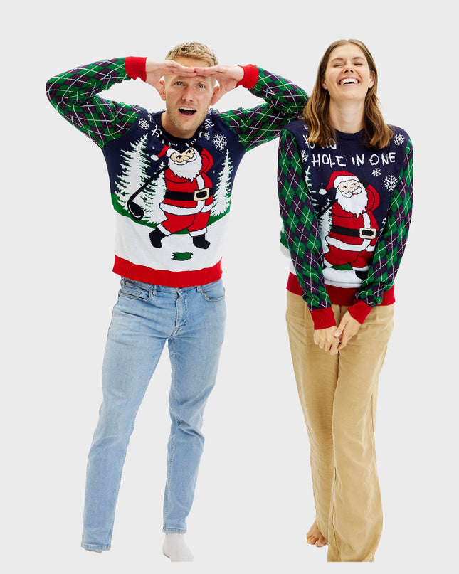 Women's Light-Up Ugly Christmas Sweater - Ho Ho Hole In One