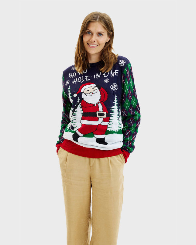 Women's Light-Up Ugly Christmas Sweater - Ho Ho Hole In One