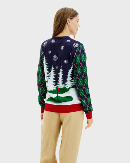 Women's Light-Up Ugly Christmas Sweater - Ho Ho Hole In One