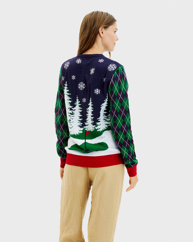 Women's Light-Up Ugly Christmas Sweater - Ho Ho Hole In One