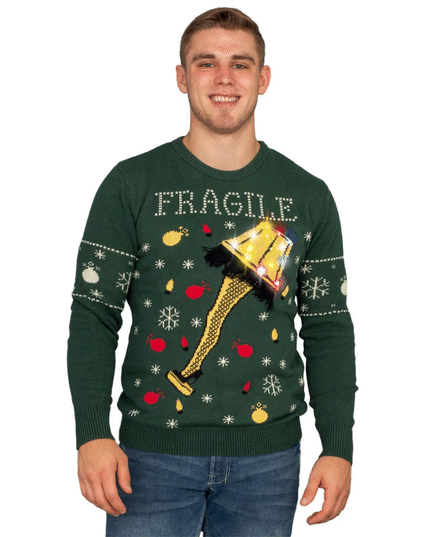 A Christmas Story Fragile Leg Lamp LED Sweater