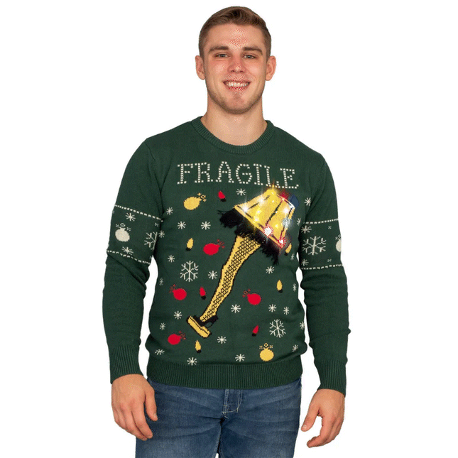 A Christmas Story Fragile Leg Lamp LED Sweater