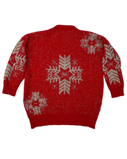 Vintage Christmas Sweater - Gold Snowflake