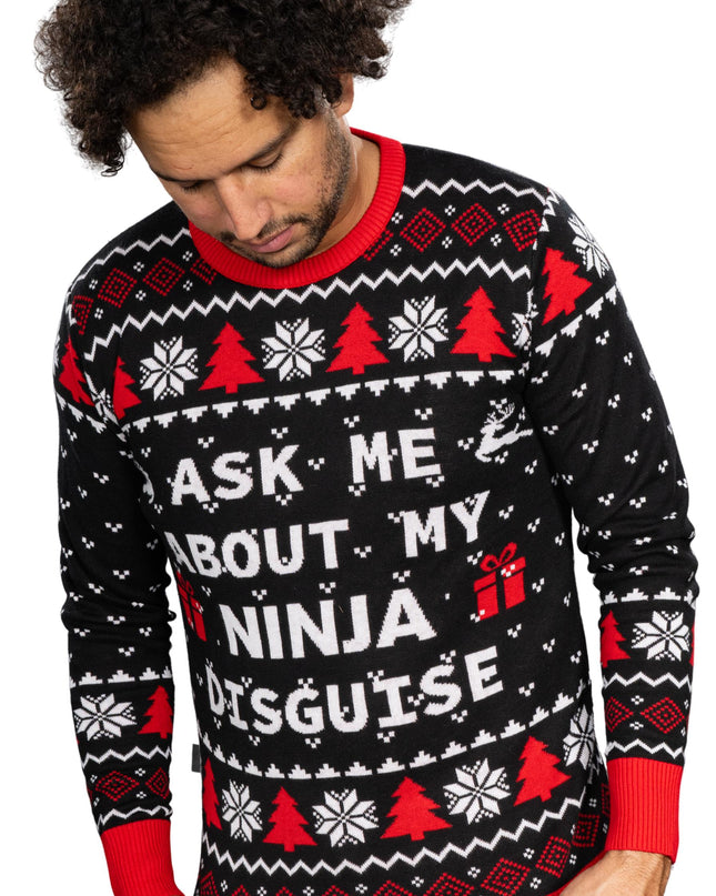 Ask Me About My Ninja Disguise Christmas Sweater