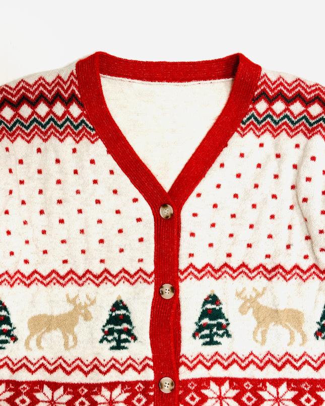 Vintage Christmas Sweater - Cozy Cardigan