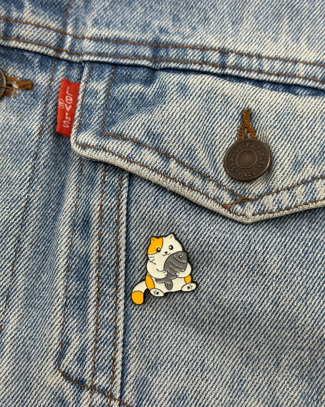 Fish Cat II Pin - Fun Accessory for Cat Lovers