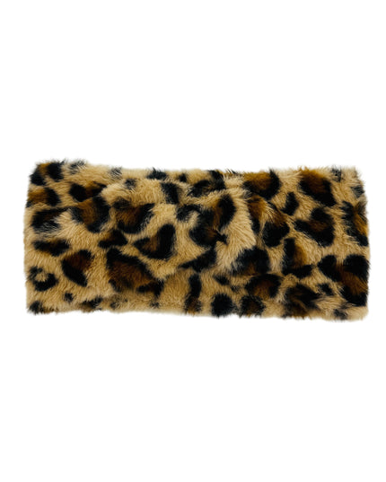 Leopard Faux Fur Headband - Light Brown for Women