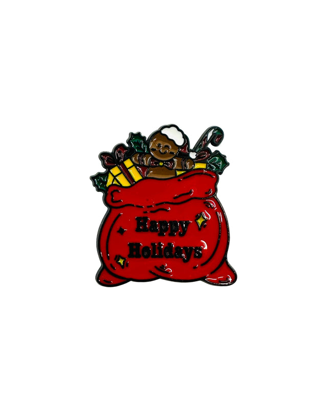Christmas Bag Brooch | Festive Holiday Accessory