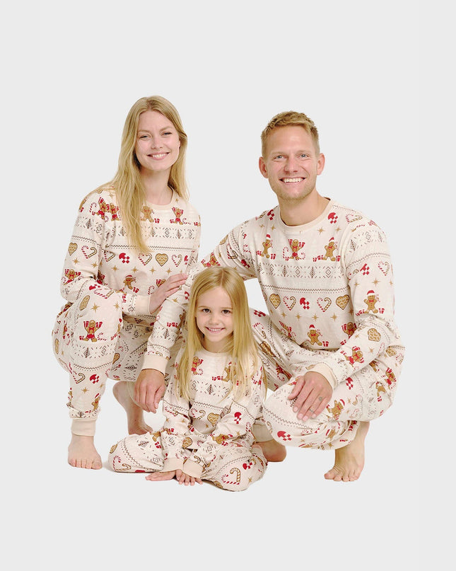 Christmas Cookie Pajamas in Beige for Women - Family Style