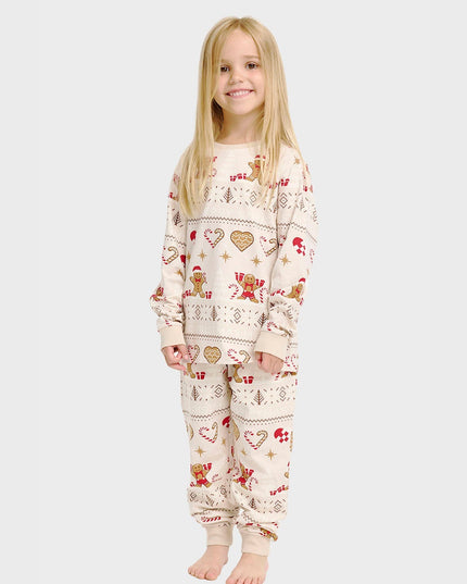 Christmas Cookie Pajamas in Beige for Kids - Family Style