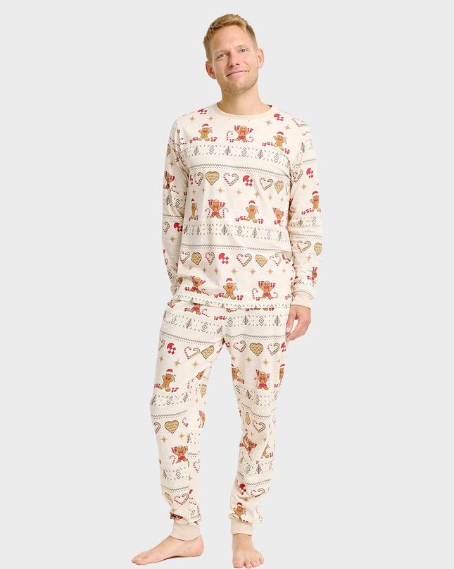 Christmas Cookie Pajamas in Beige for Men - Family Style