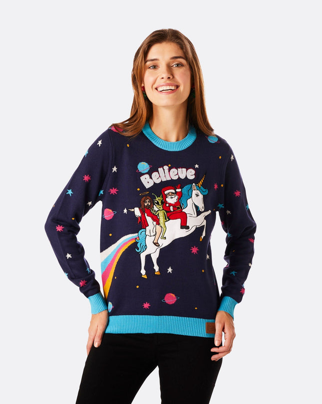 Women's Believe Christmas Sweater