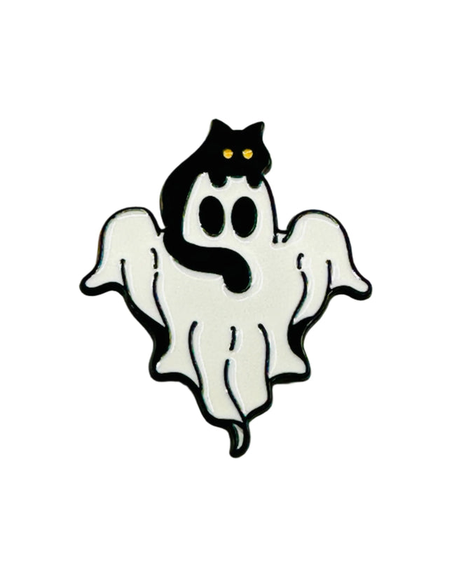 Cat Ghost Pin - Adorable Halloween Accessory