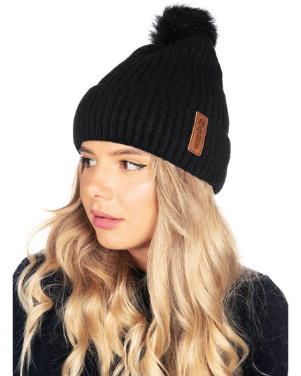 Black Pom Beanie