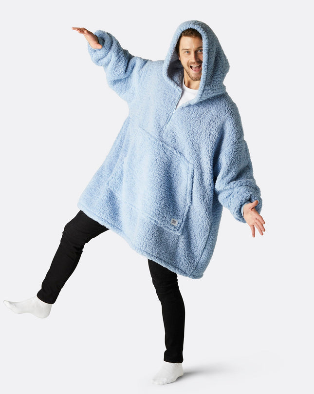 HappyHoodie Blue Sherpa for Adults - Warm and Stylish