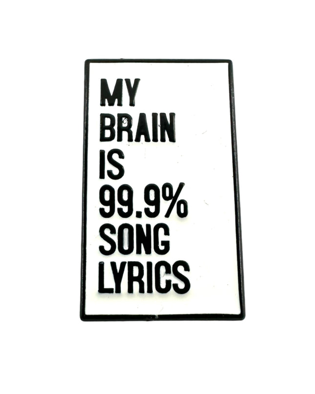 Lyrics Brain Enamel Pin Badge