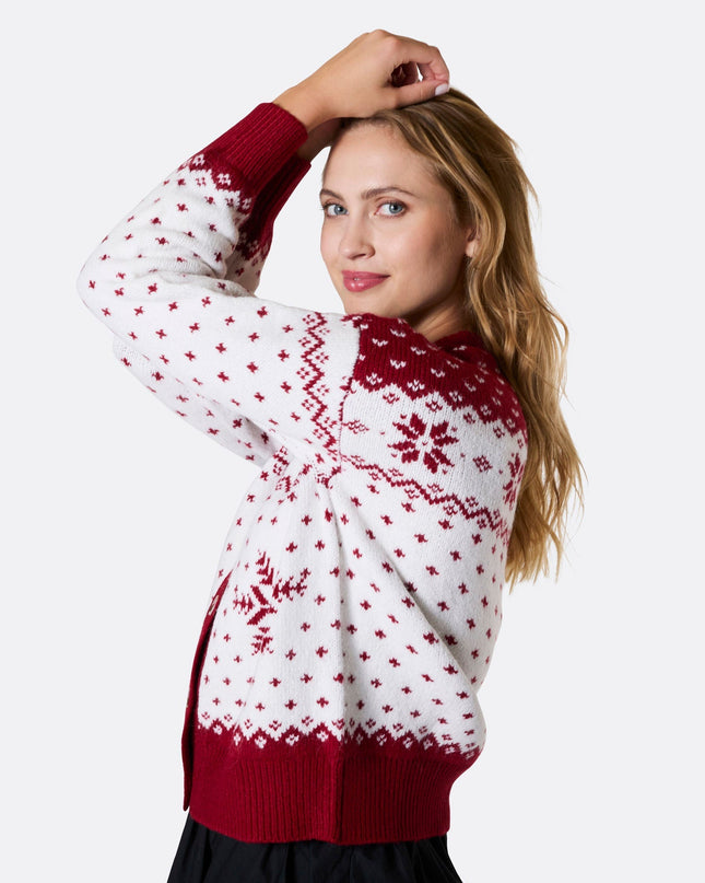 Women's Red Christmas Cardigan for Seasonal Warmth