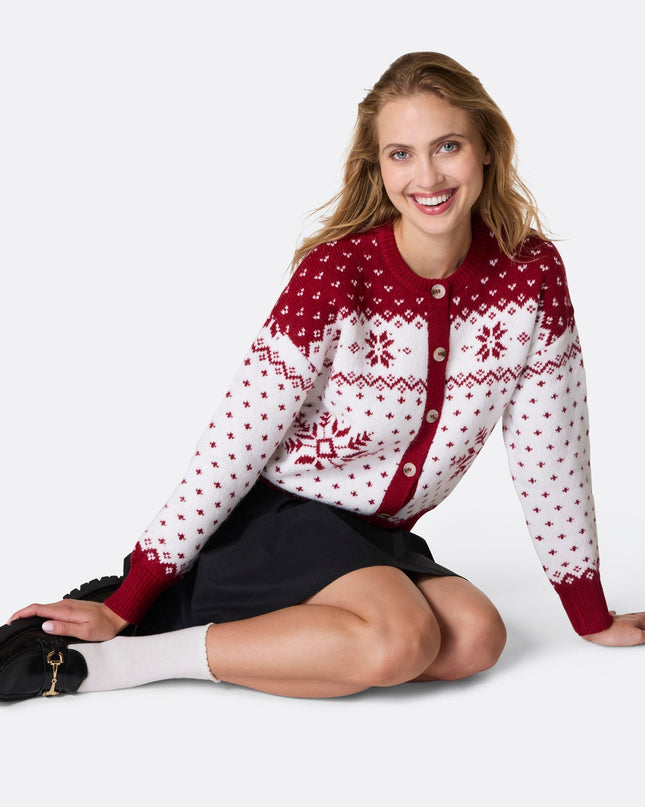 Women's Red Christmas Cardigan for Seasonal Warmth