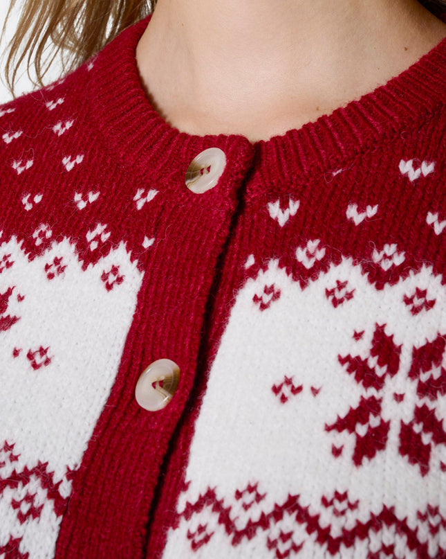 Women's Red Christmas Cardigan for Seasonal Warmth