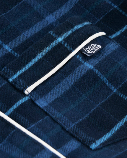 Blue Flannel Christmas Pajamas for Kids