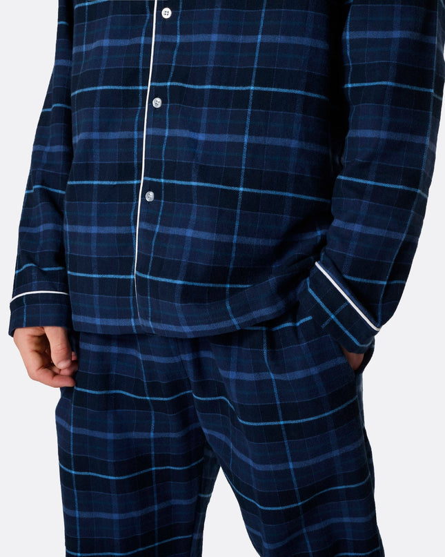 Men's Blue Flannel Christmas Pyjamas for Cozy Comfort