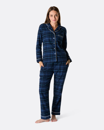 Blue Flannel Christmas Pyjamas Family