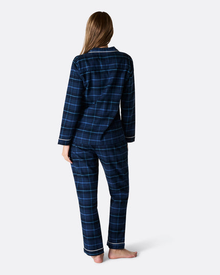 Women's Blue Flannel Christmas Pyjamas