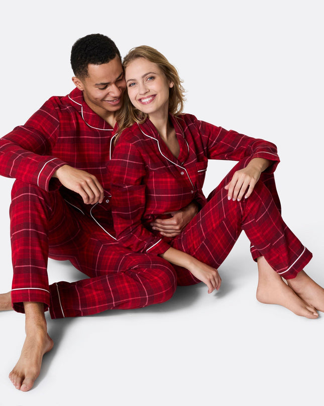 Men's Red Flannel Christmas Pyjamas