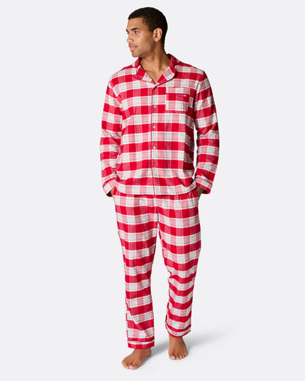 Large Red Flannel Christmas Pajamas for Family
