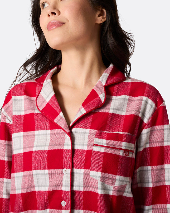 Large Red Flannel Christmas Pajamas for Family
