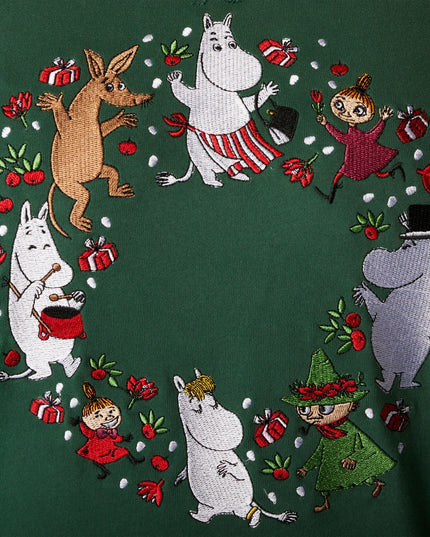 Women's Moomin Green Christmas Sweatshirt for Festive Style
