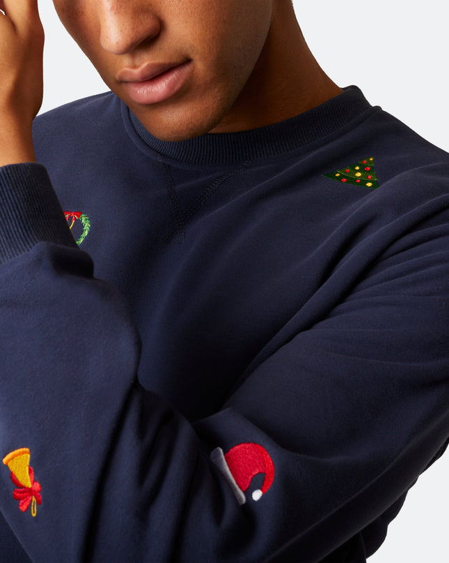 Blue College Men's Christmas Sweater