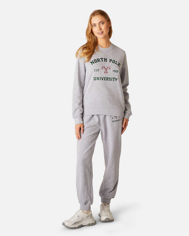 Women's North Pole University Christmas Sweat Set