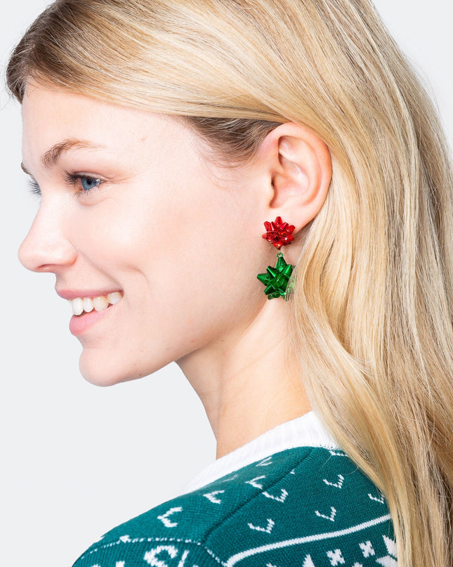 Christmas Ribbon Earrings for Festive Looks