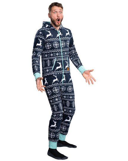 Fair Isle Ugly Christmas Union Suit Pajamas for Adults