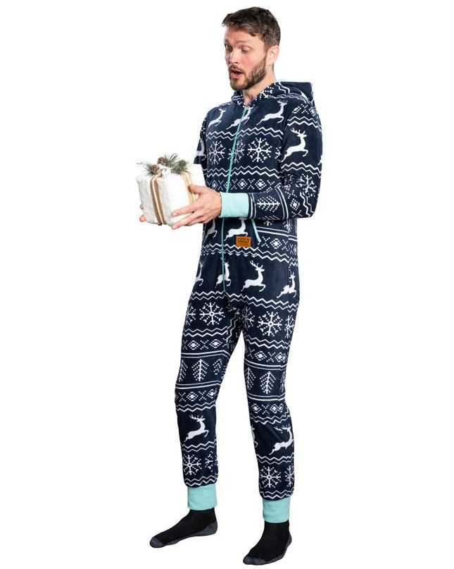 Fair Isle Ugly Christmas Union Suit Pajamas for Adults