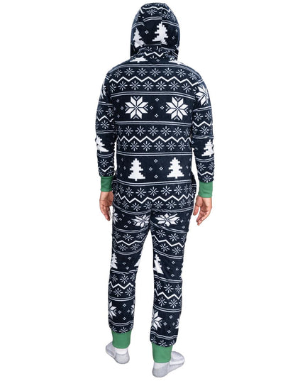 Fair Isle Ugly Christmas Union Suit Pajamas for Adults