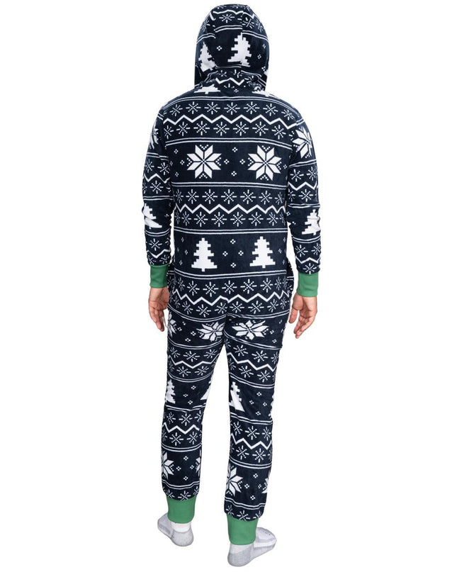 Fair Isle Ugly Christmas Union Suit Pajamas for Adults