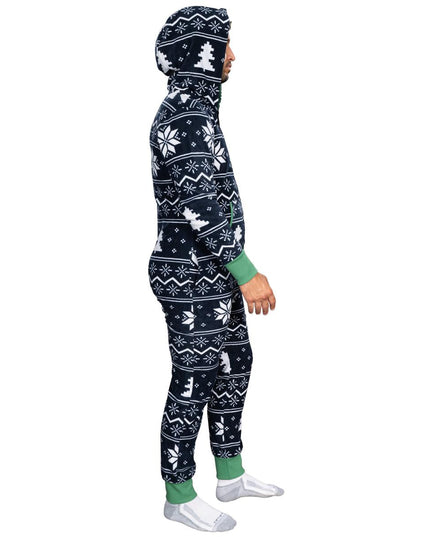 Fair Isle Ugly Christmas Union Suit Pajamas for Adults