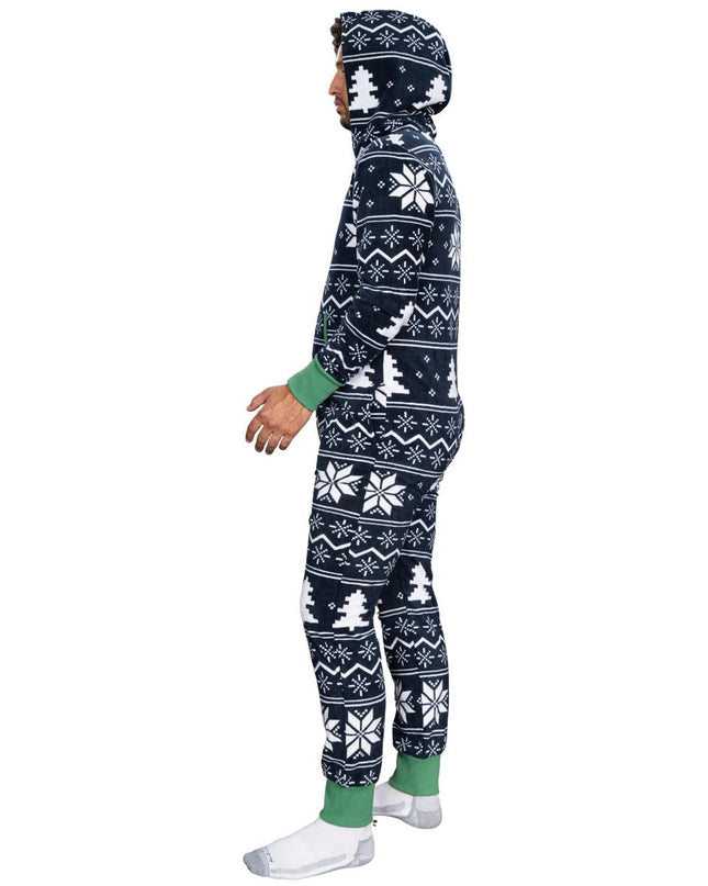 Fair Isle Ugly Christmas Union Suit Pajamas for Adults