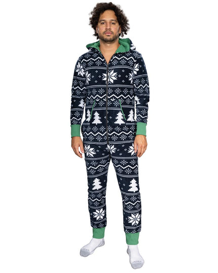 Fair Isle Ugly Christmas Union Suit Pajamas for Adults