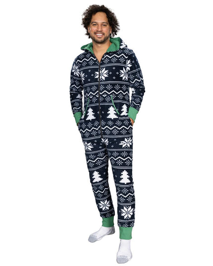 Fair Isle Ugly Christmas Union Suit Pajamas for Adults