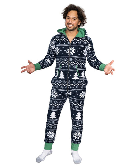 Fair Isle Ugly Christmas Union Suit Pajamas for Adults