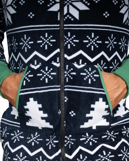 Fair Isle Ugly Christmas Union Suit Pajamas for Adults