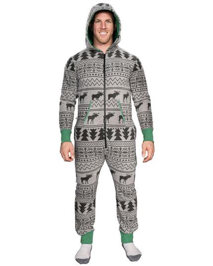 Fair Isle Ugly Christmas Union Suit Pajamas for Adults