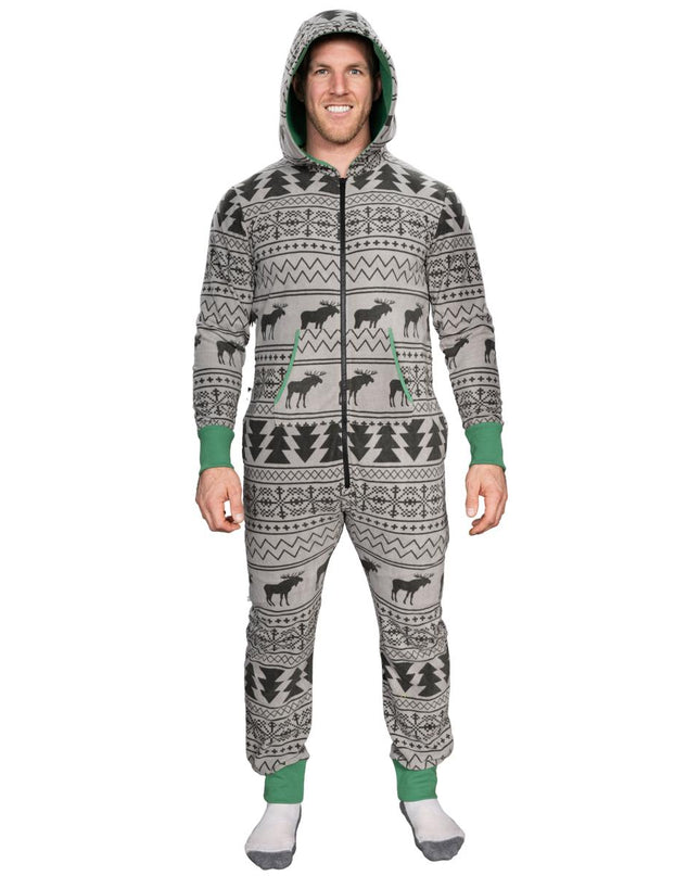 Fair Isle Ugly Christmas Union Suit Pajamas for Adults